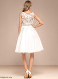 Wedding Knee-Length Tulle Lace Wedding Dresses Neck Sequins Dress Renee With A-Line Boat