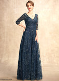 of A-Line Daniela With Mother V-neck Lace Floor-Length Mother of the Bride Dresses the Sequins Dress Bride