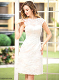 Wedding Knee-Length Joselyn Neck Wedding Dresses Dress A-Line Lace Scoop