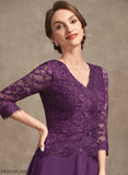 With Dress Chiffon Sarah V-neck Bride of A-Line Mother Knee-Length Mother of the Bride Dresses Lace the Beading Sequins