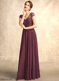 of Beading Floor-Length A-Line Mother of the Bride Dresses Chiffon With V-neck Dress the Mother Morgan Bride Sequins