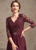 Dress Evelyn Lace V-neck the A-Line of Sequins Asymmetrical Mother of the Bride Dresses Bride Beading Chiffon Mother With