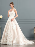 With Dress Court Sequins Ball-Gown/Princess Tulle Illusion Wedding Dresses Beading Wedding Train Madisyn