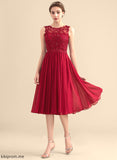Chiffon Scoop Lace With Homecoming Dresses Beading Lace Marin Homecoming Knee-Length Neck Dress A-Line