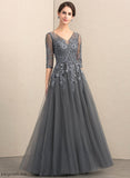 Lace V-neck Beading Allison Tulle With Bride Floor-Length Mother Dress the Mother of the Bride Dresses of A-Line Sequins