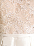 Wedding Dresses Scoop Dress Knee-Length Tanya Ball-Gown/Princess Wedding Satin Neck Lace