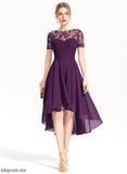 Homecoming Chiffon Neck Lace Scoop A-Line Homecoming Dresses Celeste With Dress Asymmetrical
