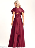 A-Line Satin Fabric V-neck Straps&Sleeves Length Halter Floor-Length Neckline Silhouette One-Shoulder Nora Bridesmaid Dresses