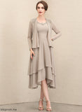 Mother of the Bride Dresses A-Line Asymmetrical Sequins Beading Chiffon the of Scoop Bride With Neck Dress Izabelle Mother