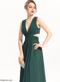 Floor-Length Embellishment Fabric Silhouette Neckline A-Line Length V-neck Pleated Bryanna Bridesmaid Dresses