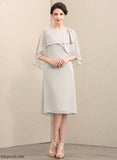 Knee-Length of Dress Bride Neck the Chiffon A-Line Sydnee Scoop Mother of the Bride Dresses Mother