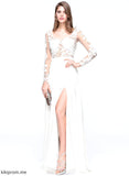 Floor-Length Yamilet A-Line Prom Dresses Chiffon Sweetheart Lace