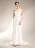 Wedding Dresses Train Scoop Lace Sheath/Column Beading Court Dress Sequins Kaylee Wedding Neck With