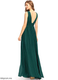 With Chiffon A-Line Prom Dresses Pleated Floor-Length V-neck Liana