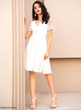 A-Line Prom Dresses Giuliana V-neck Lace Knee-Length Chiffon