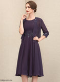 Mother Chiffon Knee-Length Bride A-Line Neck With of Sibyl the Lace Scoop Sequins Dress Mother of the Bride Dresses