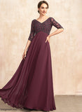 of Dress With Floor-Length Empire the Beading Mother of the Bride Dresses Ashtyn Bride Chiffon Mother V-neck