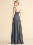 Floor-Length Neckline Silhouette Embellishment Length A-Line Sequins V-neck Beading Fabric Pleated Haven Bridesmaid Dresses