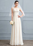Wedding Dress Floor-Length Scoop A-Line Karen Sequins With Beading Wedding Dresses Chiffon Lace