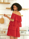 Fiona Chiffon Cocktail Dresses Off-the-Shoulder With Dress Cocktail Short/Mini Ruffle