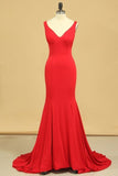 2024 Mermaid Off The Shoulder Red Spandex Evening PP7X175P