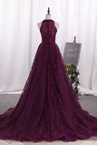 2024 Charming Scoop Lace Prom Dresses PLMA6J9L