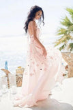 Halter Backless Chiffon Beach Wedding Dresses With Appliques STFPR1EZ5X1