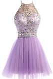 2024 Homecoming Dresses Halter Tulle Beaded Bodice A PH4ZH2DF