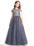 - Dress Neck Tulle Flower Short Sleeves Scoop Flower Girl Dresses Floor-length Lucille Girl Ball-Gown/Princess