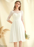 Wedding A-Line Dress Scoop Knee-Length Wedding Dresses Jessica Lace Chiffon With Sequins