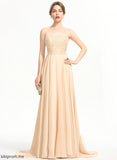 Square Chiffon Shyla Beading Sweep A-Line With Train Prom Dresses Sequins