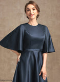 Scoop Neck Satin A-Line the Dress Tea-Length of Bride Mother of the Bride Dresses Mother Kendall