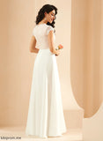 With June Chiffon Wedding Dresses Scoop Neck Lace Dress Wedding Floor-Length A-Line
