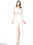 Floor-Length Yamilet A-Line Prom Dresses Chiffon Sweetheart Lace