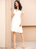 Wedding Yareli A-Line With Chiffon Knee-Length V-neck Wedding Dresses Lace Dress