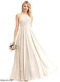 Fabric Neckline A-Line ScoopNeck Embellishment Silhouette Pockets Floor-Length Length Halle A-Line/Princess Sleeveless Bridesmaid Dresses