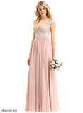 Straps Lace Length Neckline Silhouette A-Line Floor-Length V-neck Fabric Jaqueline Bridesmaid Dresses
