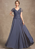 of Mother the Bride Lace Sequins V-neck Mother of the Bride Dresses A-Line With Lucile Floor-Length Dress Chiffon