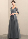 Lace V-neck Beading Allison Tulle With Bride Floor-Length Mother Dress the Mother of the Bride Dresses of A-Line Sequins