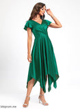 V-neck Polyester Cocktail Cocktail Dresses Asymmetrical A-Line With Pleated Dress Patsy