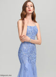 Sequins Lace With Tulle Square Sweep Penelope Prom Dresses Trumpet/Mermaid Train