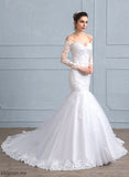 Beading Lace Dress Sequins Off-the-Shoulder Tulle Train Wedding Dresses Emmalee Trumpet/Mermaid Court With Wedding