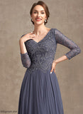 Dress the Lace Lilian Ankle-Length of V-neck Mother A-Line Mother of the Bride Dresses Chiffon Bride