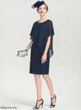 Mother Sheath/Column the Knee-Length Neck Dress Chiffon With Scoop of Mother of the Bride Dresses Ruffle Jayla Bride