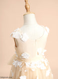 Sleeveless - Flower A-Line Scoop Lace/Flower(s) Ankle-length Flower Girl Dresses Dress Tulle Girl Natalee With Neck