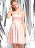 Satin Square Short/Mini A-Line Neckline Jimena Prom Dresses