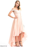 Asymmetrical Chiffon Prom Dresses Alissa A-Line Off-the-Shoulder Sequins With