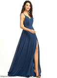 Neckline Fabric V-neck A-Line Length Floor-Length Embellishment SplitFront Silhouette Anahi Bridesmaid Dresses