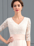 With Ball-Gown/Princess Court Livia Wedding Train Ruffle V-neck Organza Wedding Dresses Lace Dress