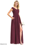 Silhouette Neckline Length Off-the-Shoulder A-Line SplitFront Pockets Fabric Floor-Length Embellishment Ruffle Avery Bridesmaid Dresses